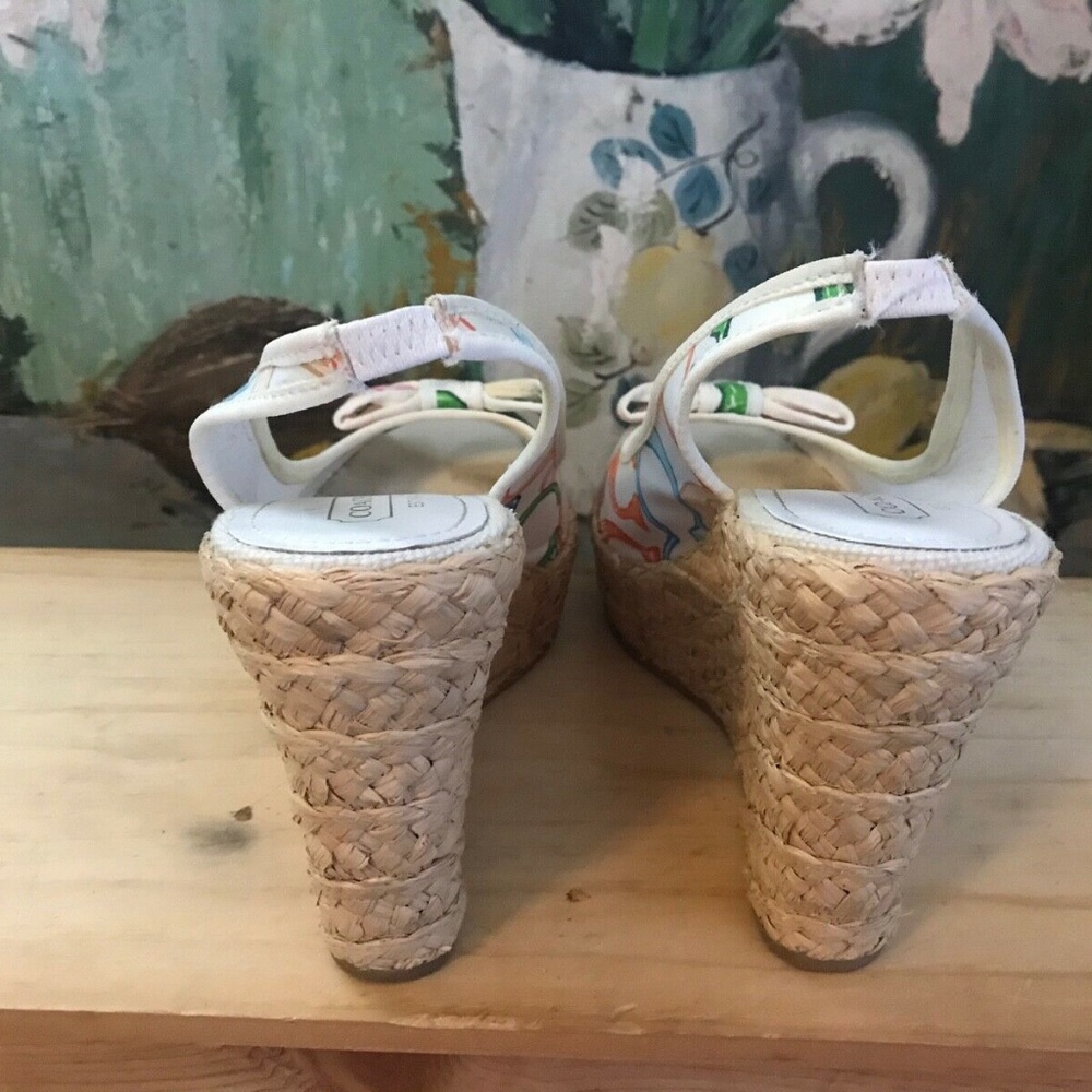Coach Multicolor Floral Print Espadrille Wedges - Picture 6 of 9